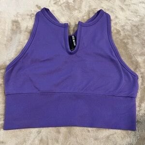 Purple Sleeveless Crop Top